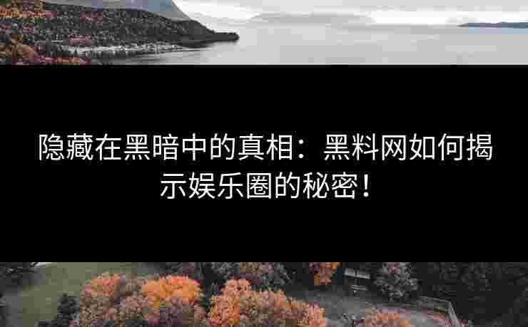 隐藏在黑暗中的真相：黑料网如何揭示娱乐圈的秘密！