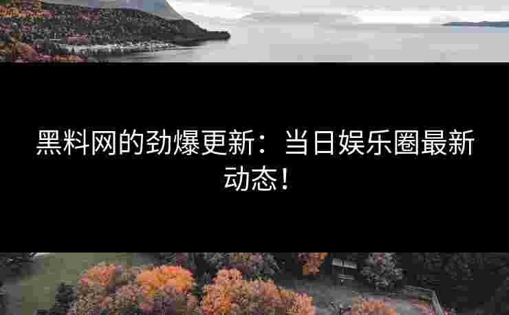 黑料网的劲爆更新：当日娱乐圈最新动态！